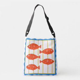 Bolso Cruzado Tote Náutico de Peces Rojos