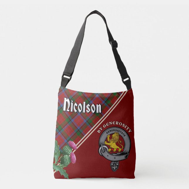 Bolso Cruzado Tote Nicolson Clan Badge & Tartan (Anverso)