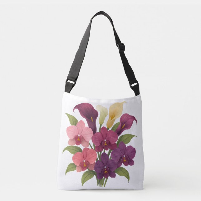 Bolso Cruzado Tote Orchids & Calla Lilies (Anverso)
