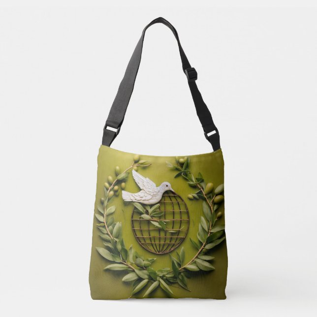 Bolso Cruzado tote "Peace Dove Earth Tote Bag" (Anverso)