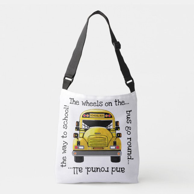 Bolso Cruzado Tote personalizado autobús escolar (Anverso)