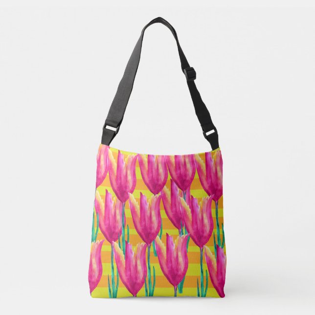 Bolso Cruzado Tote Primavera de Tulips Pinik (Anverso)