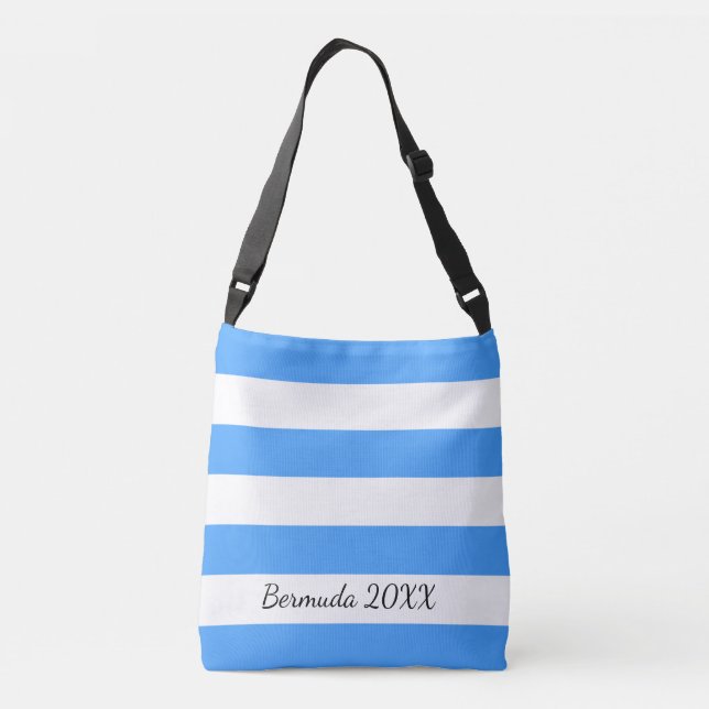 Bolso Cruzado Tote rayado delantero y trasero personalizado del (Reverso)