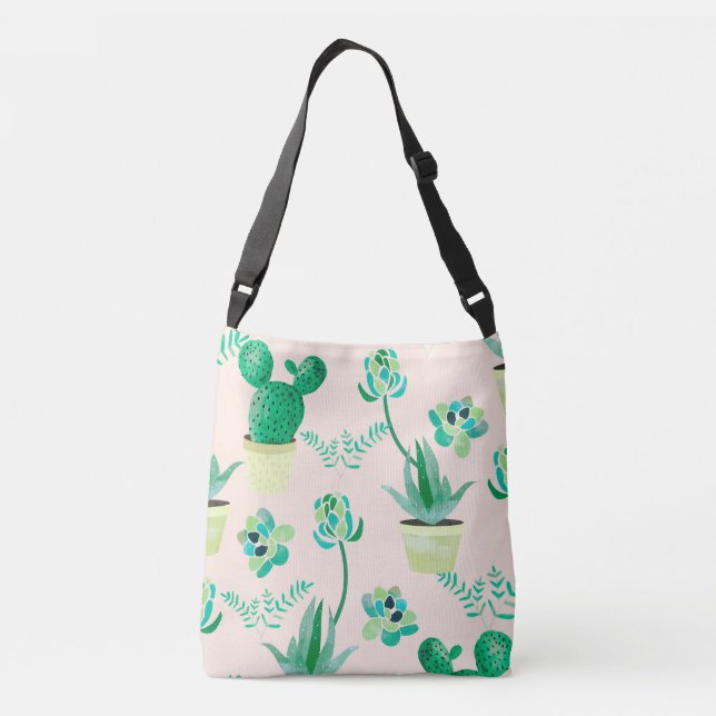 Bolso Cruzado Totebag ajustable del modelo del cactus (Reverso)