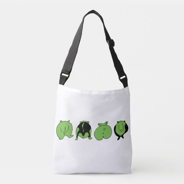 Bolso Cruzado Traseros de hámster verdes (Anverso)