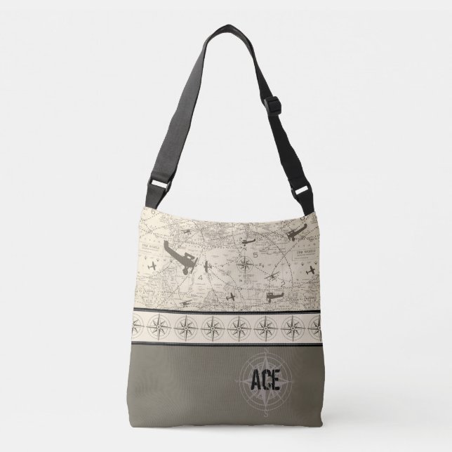 Bolso Cruzado Trayectoria de vuelo del aeroplano (Anverso)