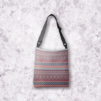 Bolso Cruzado Trazo de paño de barro geométrico tribal Boho Mult