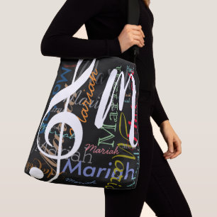 Bolso Cruzado Treble Clef monograma de música con nombres de col
