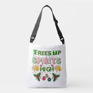 Bolso Cruzado Trees up spirits high christmas holiday graphic
