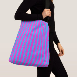 Bolso Cruzado Trendige Streifen Tasche in Pink und Blau