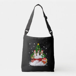 Bolso Cruzado Tres Beagles Santa Claus con árbol de Navidad