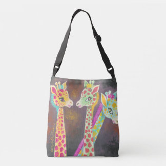 Bolso Cruzado Tres Jirafas Divertidas Coloridas