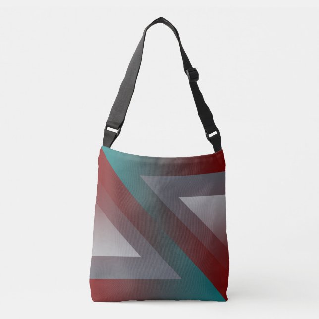 Bolso Cruzado Triángulo gris burdeos verde azulado (Anverso)
