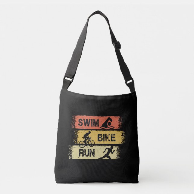 Bolso Cruzado Triatlón - Nadar Bicicleta Correr (Anverso)