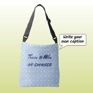 Bolso Cruzado Trofeo deportivo motivador personalizado texto azu