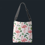 Bolso Cruzado Tropical Flamingo Tote<br><div class="desc">Make summer your constant companion! Greet your day with a touch of tropical charm with this trendy shoulder bag featuring a pink flamingo and green leaf print. Designed to be your perfect companion for shopping and outings, this bag is practical, comfortable, lightweight, and durable enough to withstand everyday use. Shine...</div>