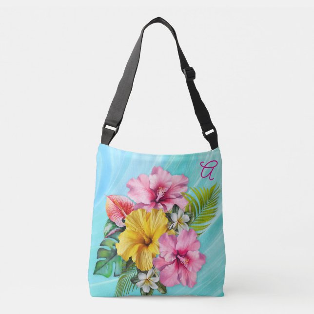 Bolso Cruzado Tropical Hibiscus Flowers Bridesmaid (Anverso)