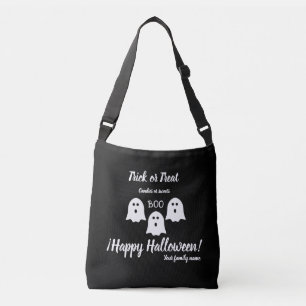 Bolso Cruzado truco o trato, nombre, halloween personalizado, bo