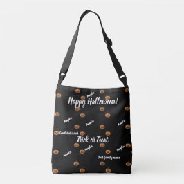Bolso Cruzado truco o trato, nombre, halloween personalizado Pum