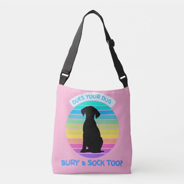 Bolso Cruzado ¿Tu perro entierra un sock demasiado retro rosado  (Anverso)