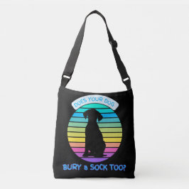 Bolso Cruzado ¿Tu perro también quema un sock - negro retro al a