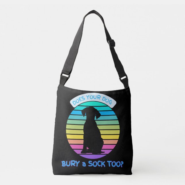 Bolso Cruzado ¿Tu perro también quema un sock - negro retro al a (Anverso)