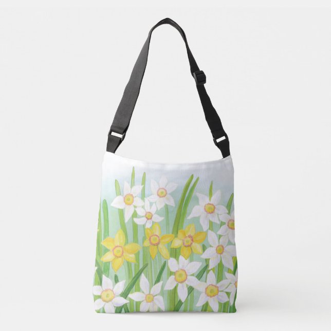 Bolso Cruzado Tuercas de primavera amarillas y blancas (Anverso)