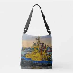 Bolso Cruzado Tugboat sailing at river, montevideo, uruguay