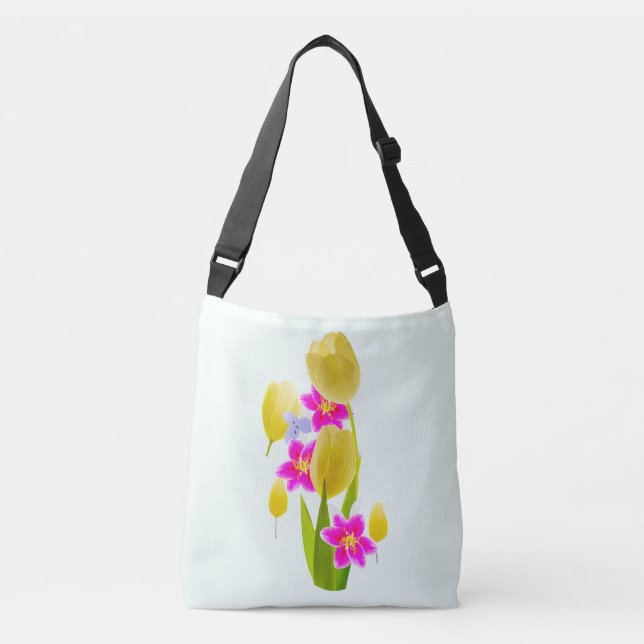Bolso Cruzado Tulip Lily Floral (Anverso)