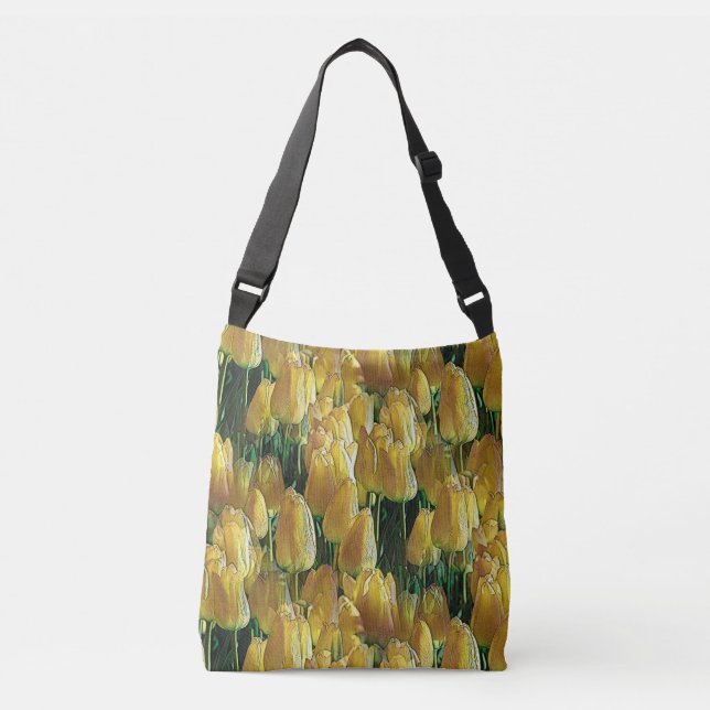 Bolso Cruzado Tulipanes amarillos brillantes (Anverso)