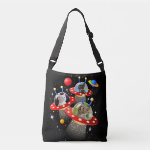 Bolso Cruzado Tus gatos en una escena de ciencia ficción de OVNI