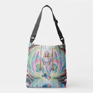 Bolso Cruzado Un Chica de ángel encantador en una flor