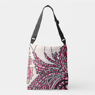 Bolso Cruzado Un diseño paisajístico decorativo con un rojo inte