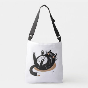 Bolso Cruzado Un gato negro y caprichoso Belly durmiente