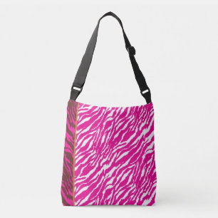 Bolso Cruzado Un intrincado patrón floral en rosa y blanco, arte