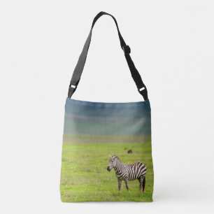 Bolso Cruzado Una cebra en pastizales en África, Serengeti