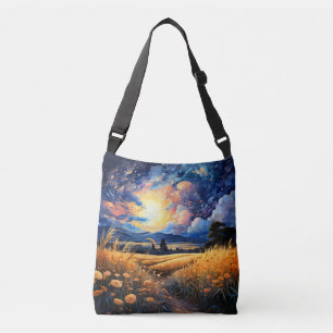 Bolso Cruzado Una ilustración de un hermoso cielo estrellado noc