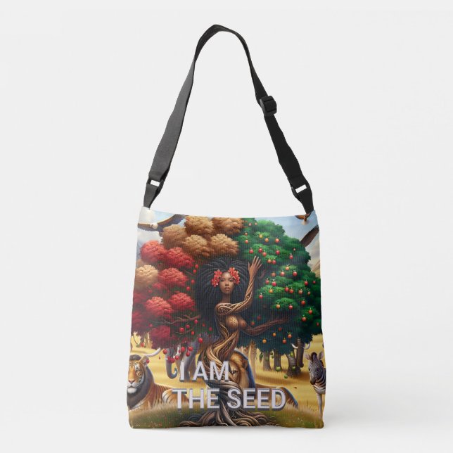 Bolso Cruzado Una mujer afroamericana con un elegante cuerpo cru (Reverso)