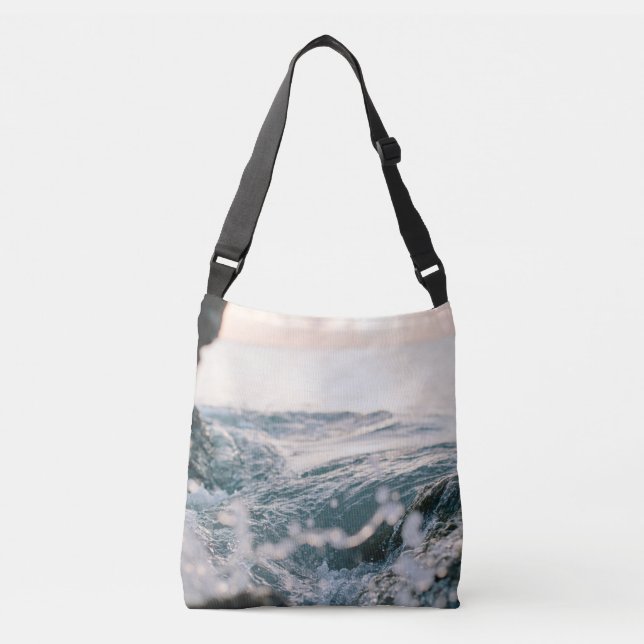 Bolso Cruzado Unas impresionantes olas de mar | Mejor regalo par (Anverso)