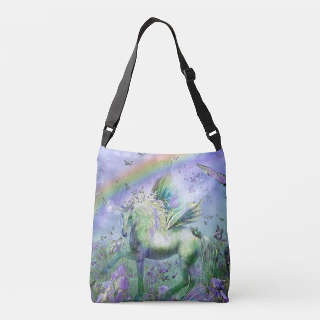 Bolso Cruzado unicornio y mariposas (Reverso)