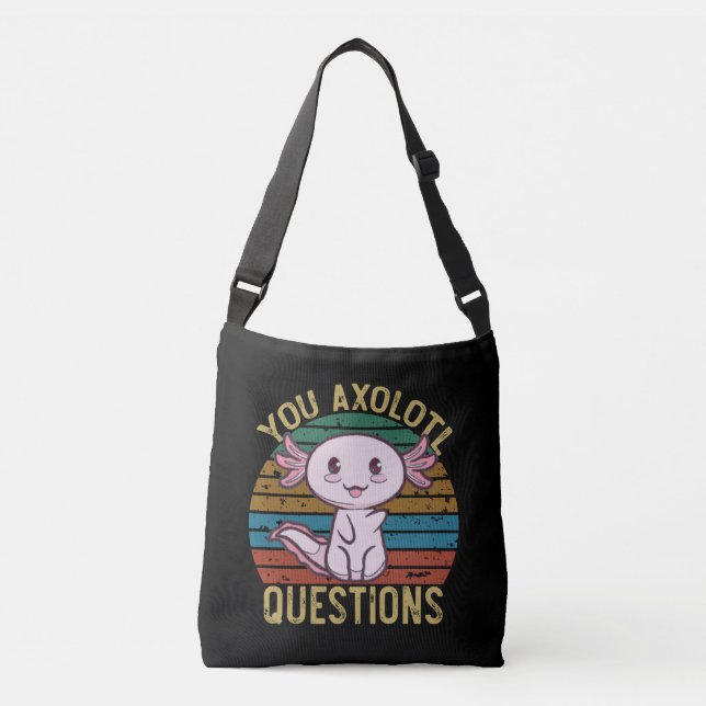 Bolso Cruzado Usted Axolotl cuestiona a Retro 90s Funny Axolotl (Anverso)