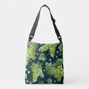 Bolso Cruzado Uva verde: Patrón oscuro de acuarela