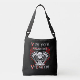 Bolso Cruzado V is for Valentine, V-Twin Motorcycle. Biker
