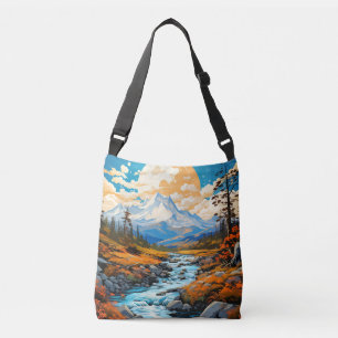 Bolso Cruzado Valle del río de verano al aire libre