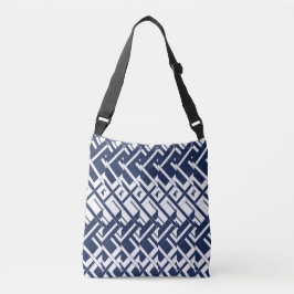 Bolso Cruzado Valle Intrincado Azul y Blanco