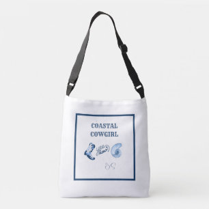 Bolso Cruzado vaquera costera azul y blanca de doble cara