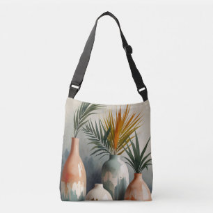 Bolso Cruzado Vasijas tropicales en tonos acuáticos