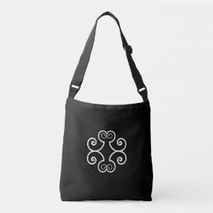 Bolso Cruzado Vector espiral blanco sobre negro
