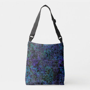 Bolso Cruzado venas cibernéticas, en azul y verde :