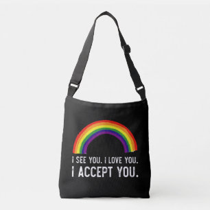 Bolso Cruzado Veo Te Amo Te Acepto Camiseta Orgullo Gay LGBT